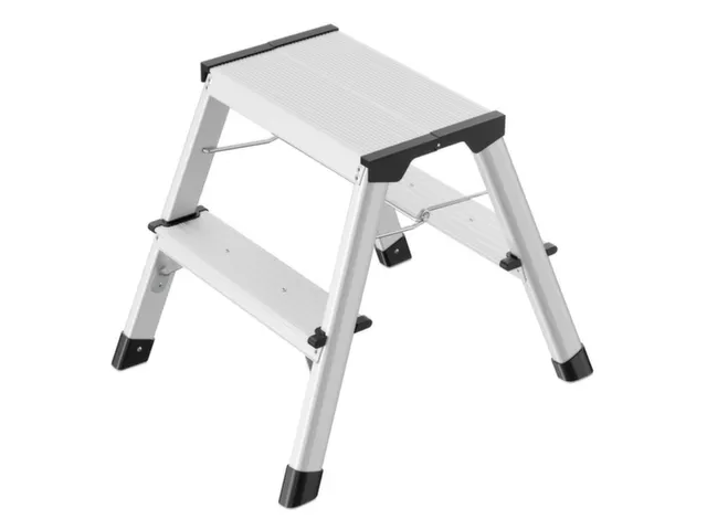 vouwtrapje bordes H 400mm 2x2treden HxBxD 400x490x490mm aluminium