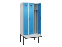 locker met bank,voor scheiding van kleding,HxBxD 2120x900x815mm,3vak