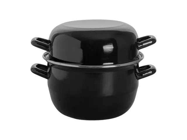 EMGA Mosselpan 20cm Zwart emaille 2kg