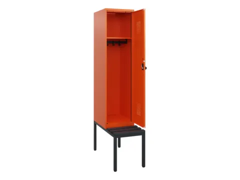 locker met bank,HxBxD 1950x400x815mm,1vak,vak B 400mm,draaigrendel