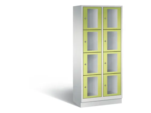 Lockerkast 1800x810x500mm 2x4 vakken Cilinderslot, Sokkel, RDS1108060