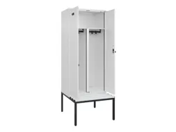 PBM-locker met bank,HxBxD 2120x800x815mm,2vak,vak B 400mm,draaigrendel