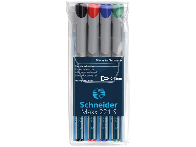 Universele Marker Maxx 221 S Non-permanent Assorti Etui 4 Stuks