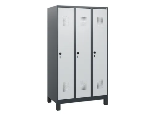 schoollocker,HxBxD 1630x900x500mm,3vak,vak B 300mm,draaigrendel,voeten