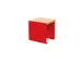 Tabouret cube extérieur assise H450mm 3 lattes chêne clair/RAL3020