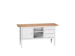 werkbank,HxBxD 830-930x1750x600mm,multiplexblad,uitrusting: 3laden