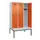 locker met bank,HxBxD 2120x1200x815mm,3vak,vak B 400mm,draaigrendel