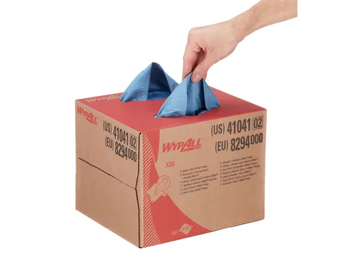 Reinigingsdoek WypAll X80 dispenserdoos 1-laags 160 vel blauw 8294
