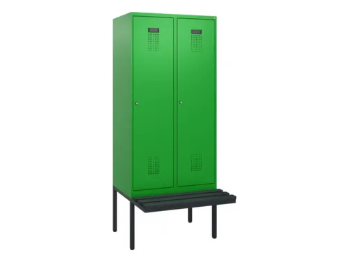 locker met bank,HxBxD 1950x800x815mm,2vak,vak B 400mm,cilinderslot