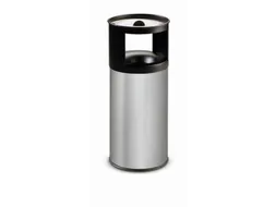 RVS combi-asbak,HxØ 800x310mm,afvalbak inhoud 40l,romp RVS,bluskop