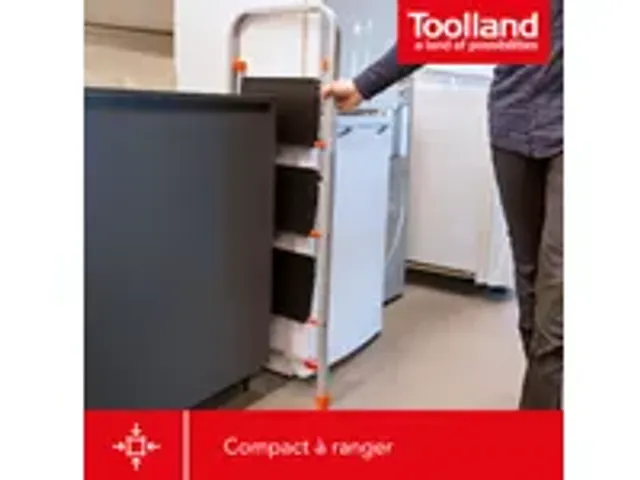 OUTLET Huishoudtrap met hoge beugel 3 treden antislip inklapbaar tot 1
