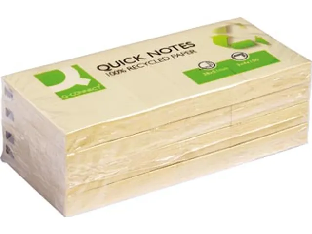 Quick Notes Recycled 38x51mm 100 Vel 3 Blokken Geel