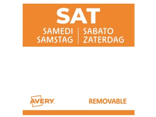 Etiket Avery HACCP zaterdag oranje 25x25mm 1000 stuks