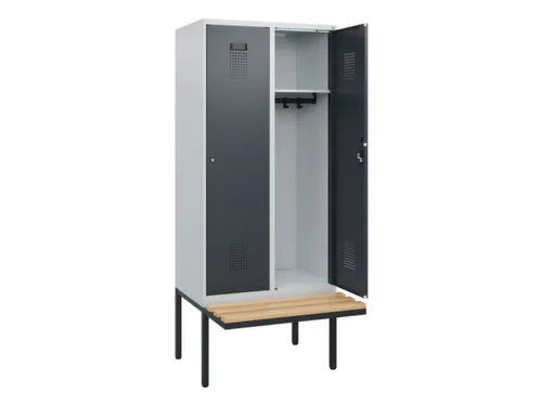 locker met bank,HxBxD 1950x800x815mm,2vak,vak B 400mm,cilinderslot