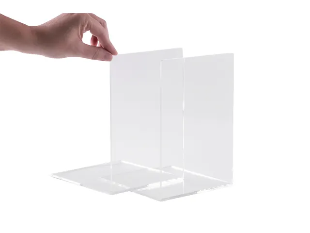 Boekensteun MAUL acryl 12x12x17cm set 2 glashelder