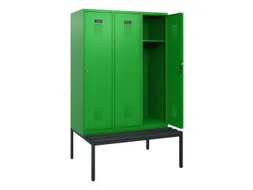locker met bank,HxBxD 1950x1200x815mm,3vak,vak B 400mm,cilinderslot