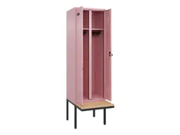 locker met bank,voor scheiding van kleding,HxBxD 2120x600x815mm,2vak