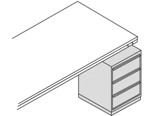 laden-onderbouw,v. paktafel,HxBxD 785x353x600mm,3lade(n) - 2
