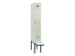 locker met bank,voor scheiding van kleding,HxBxD 2120x300x815mm,1vak