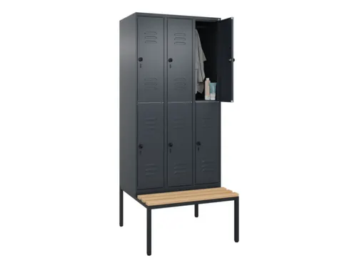 Dubbeldekse dekenkist,HxBxD 2120x900x815mm,3x2vak.,vak B 300mm
