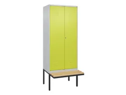 PBM-locker met bank,HxBxD 2120x800x815mm,2vak,vak B 400mm,cil.-slot