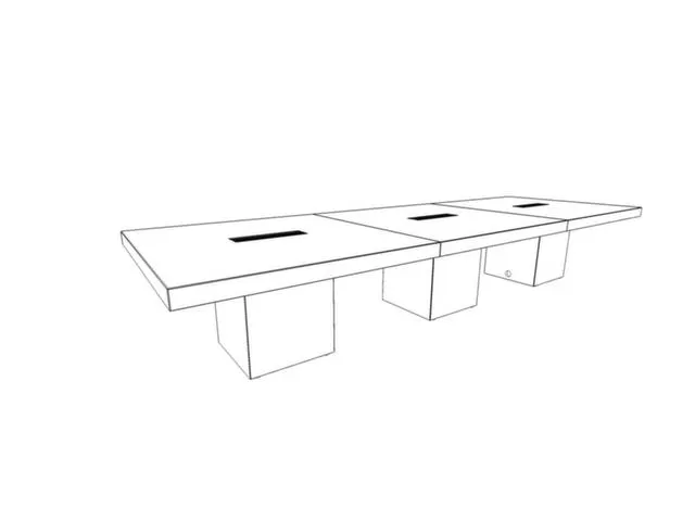 Vergadertafel 73x420x140cm Frame Kubusvormig Iep