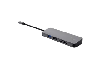 Trust 25672 Dalyx 8-in-1 adapter met meerdere poorten Grijs - 1