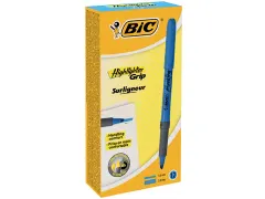 Bic Markeerstift Highlighter Grip Blauw, Doos Met 12 Stuks