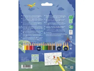 Kleurpotlood Faber-Castell Dino 18 Classic Colour + 6 (3 metallic kleu - 3