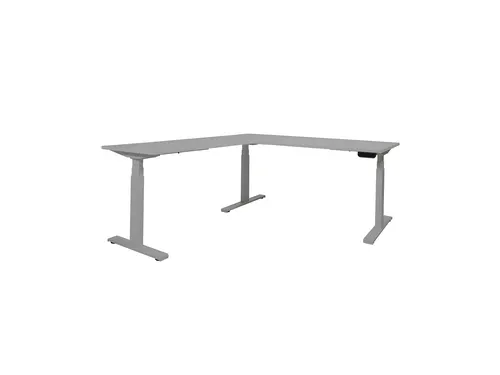 Elektrisch Hoekbureau Dextro Plus 180x200cm Frame Alu Blad Grijs