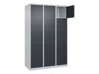 lockerkast,HxBxD 1850x1200x500mm,3x5vakken,vak B 400mm,cil.-slot - 1