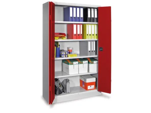 Ruime Vouwdeurkast 1950x1200x600mm 4legborden Ral7035 Front Ral3000