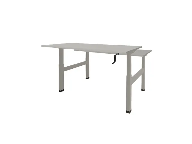 Dextro Slinger Duo zit/sta Bureau 140cm frame Alu blad Lichtgrijs