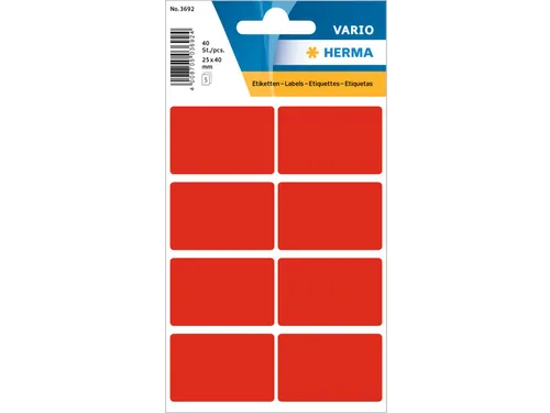 HERMA 3692 Universele etiketten 26x40mm Rood 40 stuks
