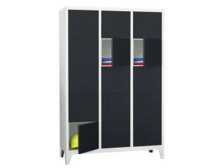 lockerkast,HxBxD 1850x1200x500mm,3x5vakken,RAL7035,front RAL7016 - 2