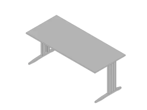 bureau,HxBxD 730x1800x800mm,blad grijs,C-voet aluminium