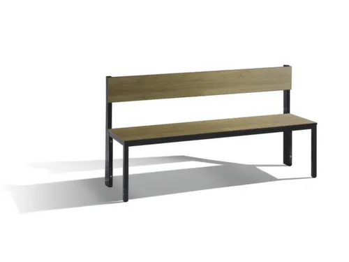 omkleedbank,HxLxD 796x1500x407mm,HPL eiken-sereno,frame staal RAL7021
