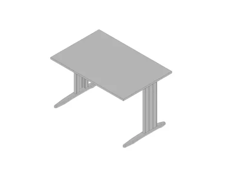 bureau,HxBxD 730x1200x800mm,blad grijs,C-voet aluminium