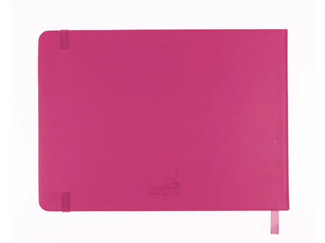 Schetsboek Kangaro A5 landscape hot pink PU HC 80 vel 140gr roomwit me