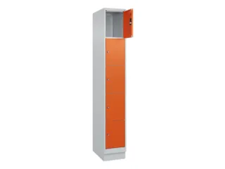 lockerkast,HxBxD 1950x300x500mm,1x5vakken,vak B 300mm,cil.-slot,sokkel - 1