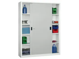 schuifdeurkast,HxBxD 1950x1500x500mm,RAL7035,front RAL7035 - 1