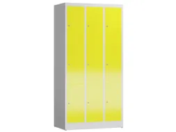 Lockerkast 1800x870x500mm 3x3 vakken cilinderslot, sokkel, RAL1018