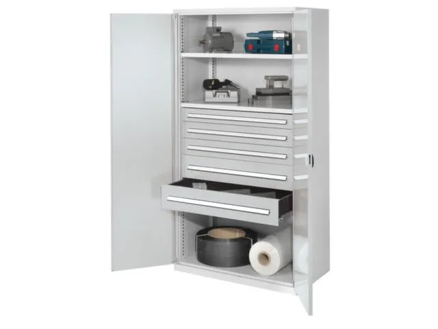 Materiaalkast Dubbelwandige Deur 1950x1000x600mm 2legborden 5laden