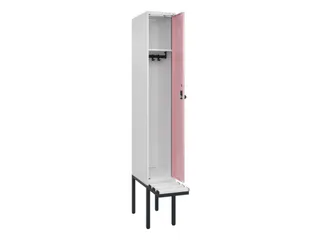 locker met bank,HxBxD 2120x300x815mm,1vak,vak B 300mm,draaigrendel - 1