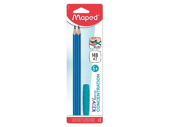 Crayon graphite Maped Kidy Learn embout à mâcher set 2 pièces bleu