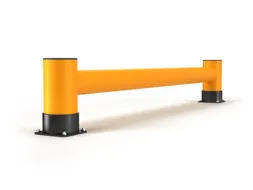 aanrijdbeveiligingsplank,enkele plank,HxL 400x2500mm,HDPE,geel/zwart