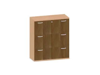 hangmappenkast 1150x1000x430mm 3hangmappenframes beuken + Noten - 1