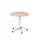 zuilheftafel,HxØ 720-1140x800mm,rond,voetkruis verchroomd,blad eiken