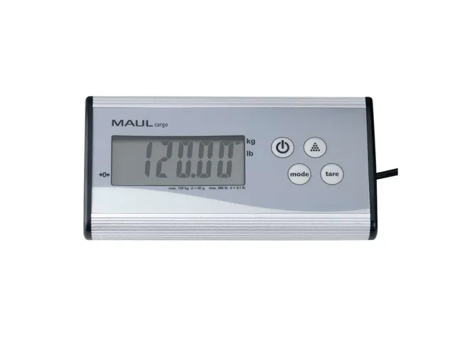 Pèse-paquet MAULcargo 120kg plateau métal 27x27cm + pile 9V argent