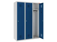 lockerkast,HxBxD 1800x1200x500mm,3vak,draaigrendel,sokkel,romp RAL7035